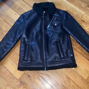 Faux suede and Sherpa Moto jacket